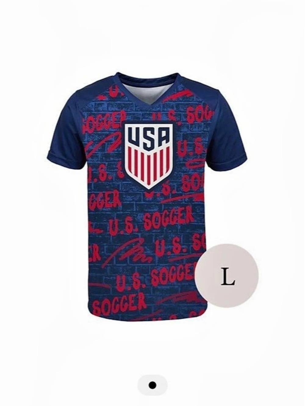 U.S. Soccer US Soccer All-Over Print Logo T-Shirt Blue & Red